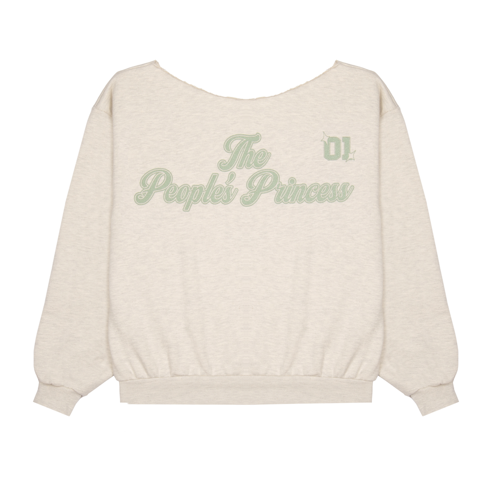 LIVIN' LIKE LEAH OFF SHOULDER CREWNECK (OATMEAL GREY)
