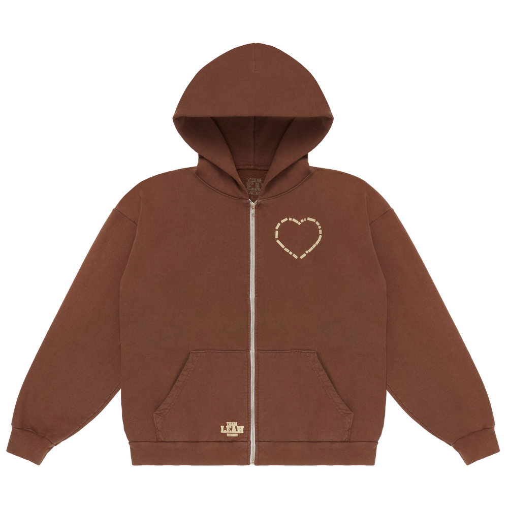 LOVIN' LIKE LEAH ZIP HOODIE (BROWN)